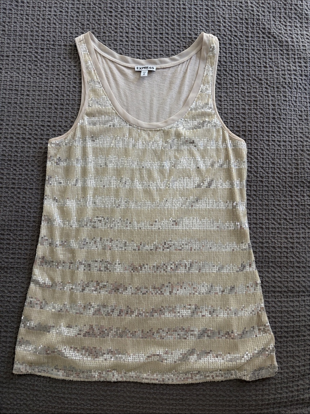 Express Sequin Striped Tank Top